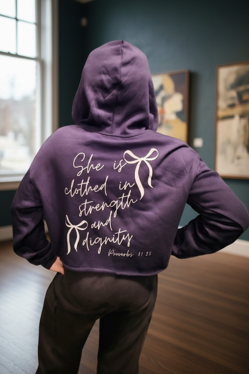 Strength and Dignity Cropped Hoodie