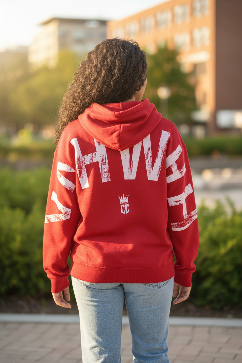 True Testimony - Yahweh Arched Hoodie - Red