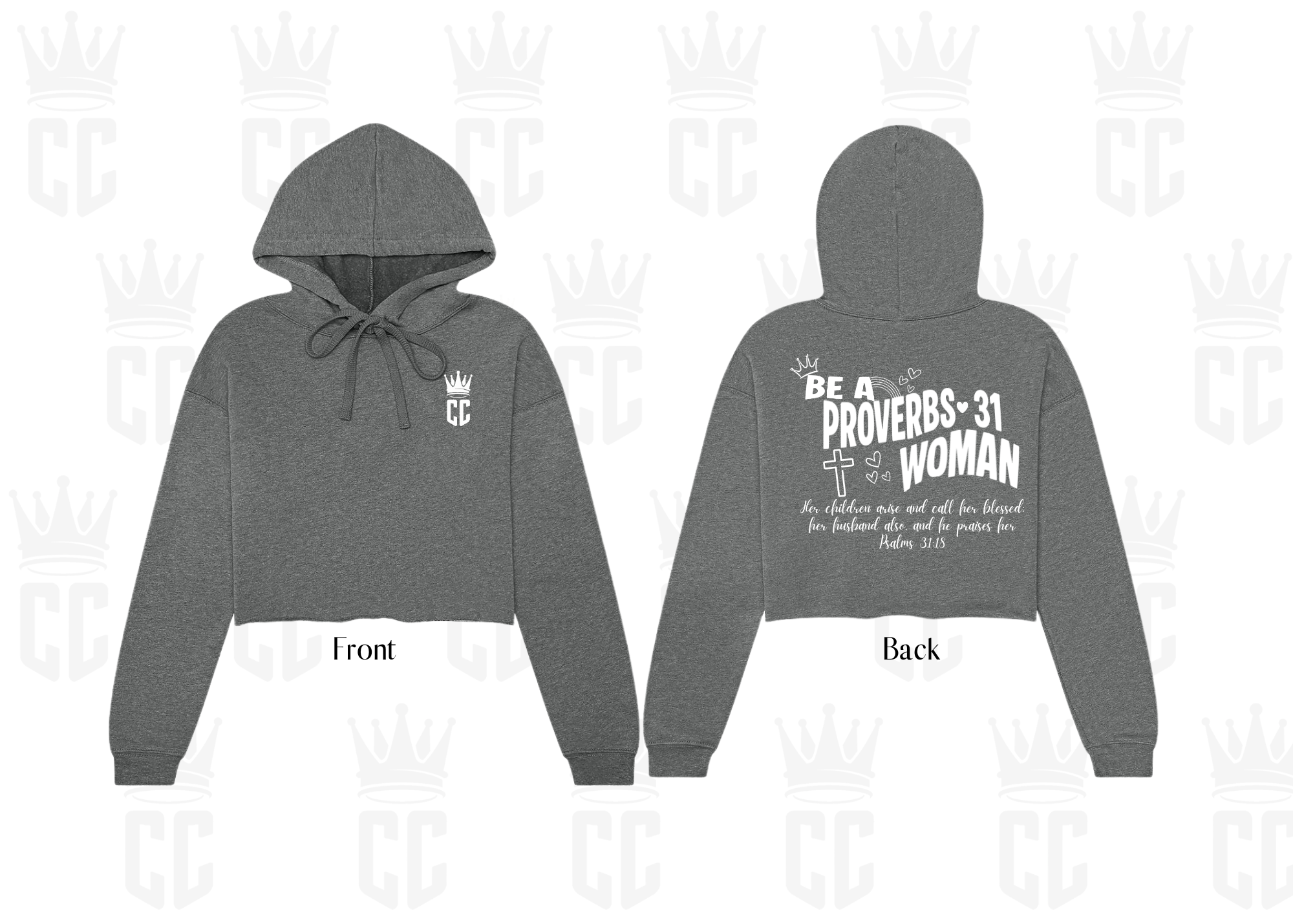 Proverbs 31 Woman Cropped Fleece Hoodie