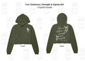 Strength and Dignity Cropped Hoodie - Military Green
