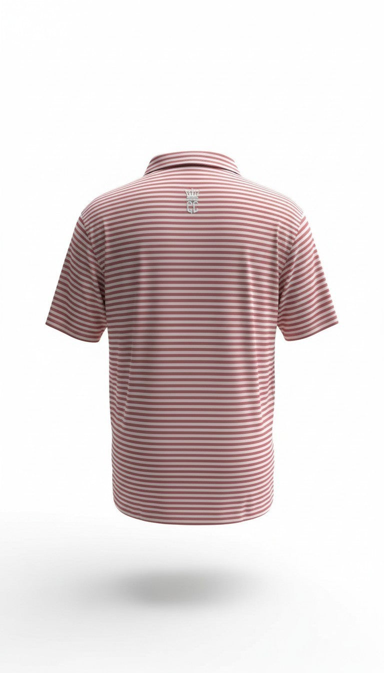 Corporate Culture Premium Performance Polo - Red Striped