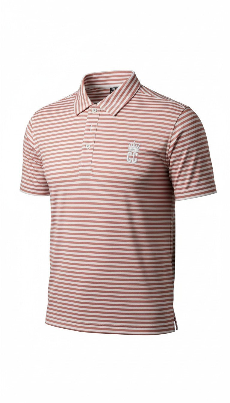 Corporate Culture Premium Performance Polo - Red Striped