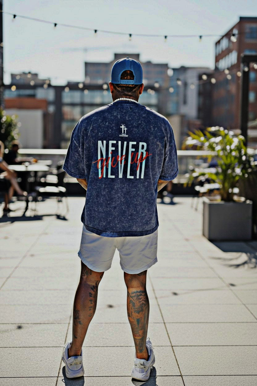 YAHWEH Front - Never Give up Back Cropped Tee