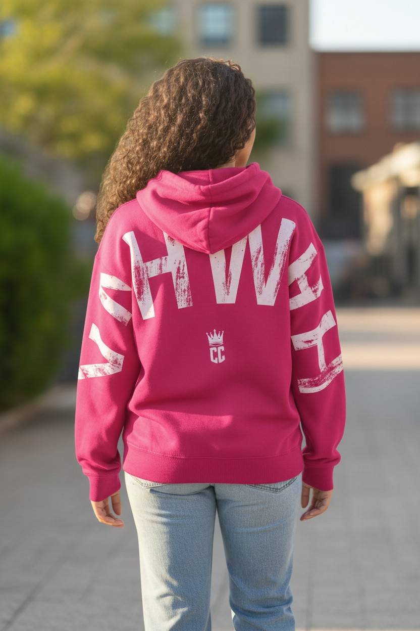 True Testimony - Yahweh Arched Hoodie - Pink