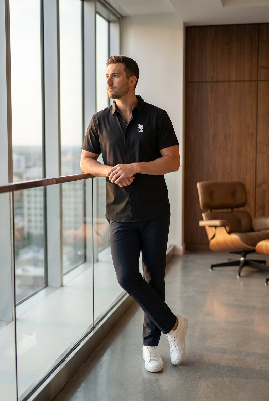 New Corporate Culture Button Down Shirt - Black