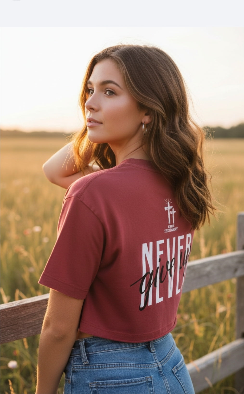 Yahweh- He is Enough-Red Cropped shirt