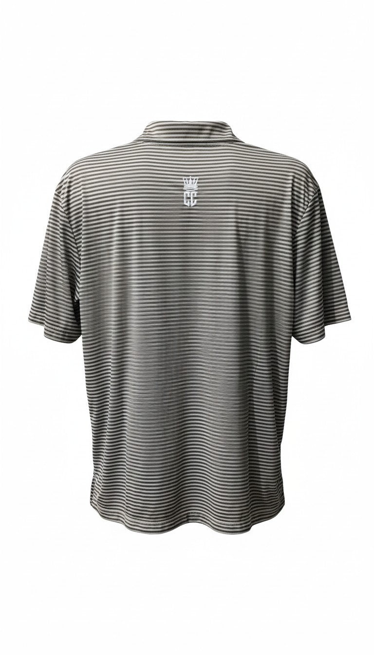 Corporate Culture Premium Performance Polo - Striped Olive Green