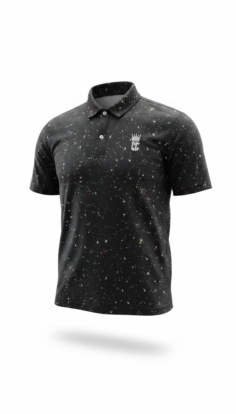 Corporate Culture Golf Polo - Black Paint Splatter