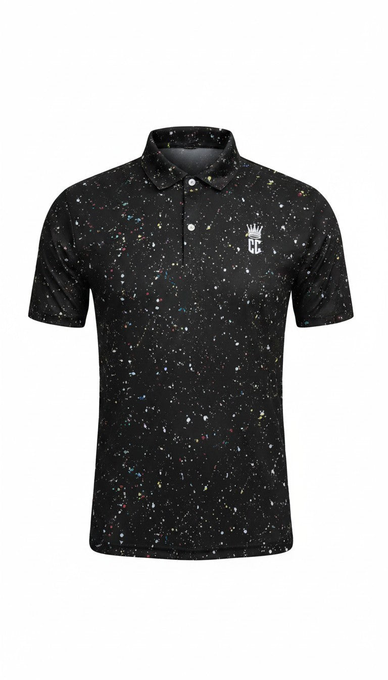 Corporate Culture Golf Polo - Black Paint Splatter