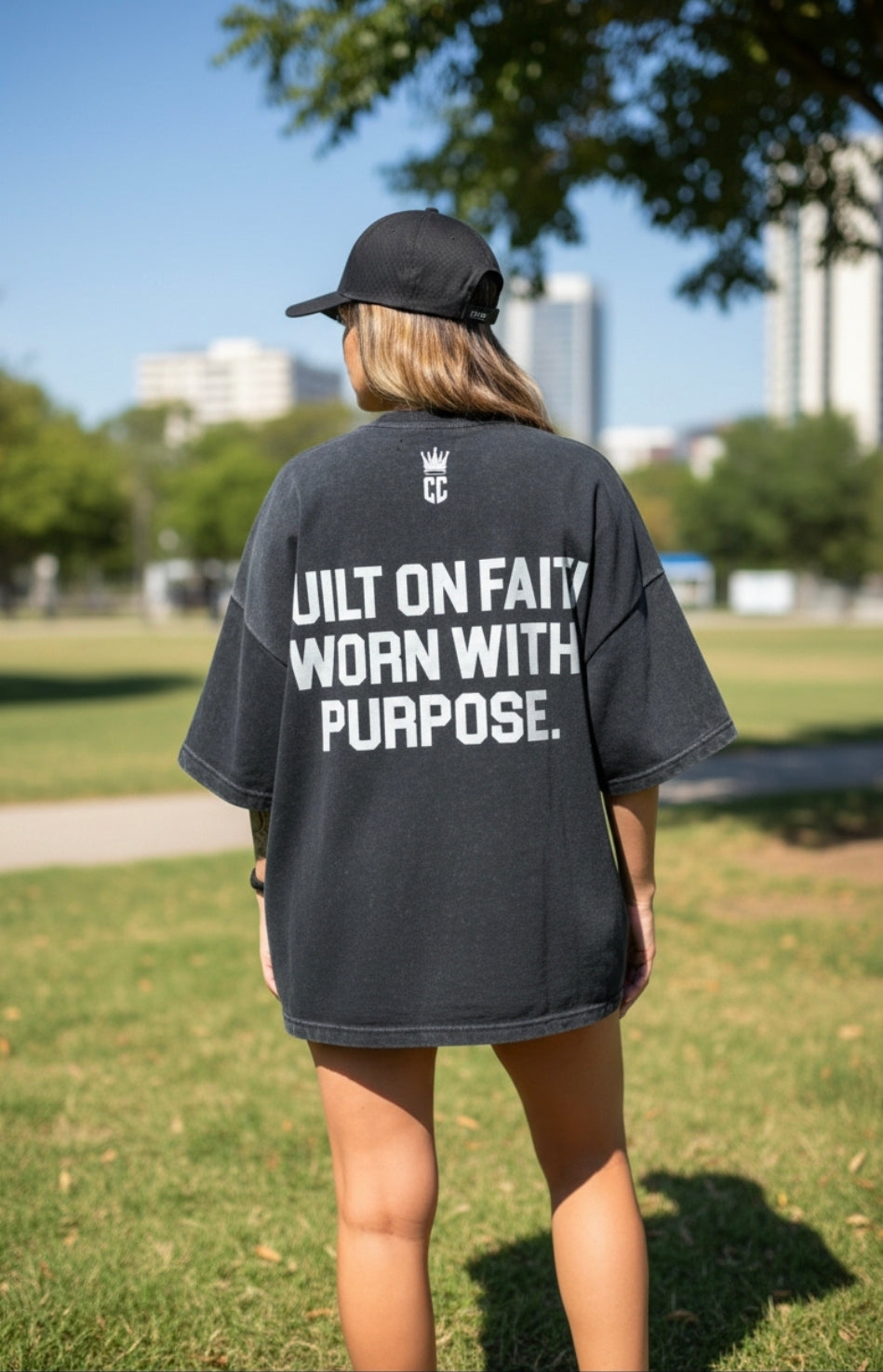 True Testimony Waymaker Mens Oversized Cropped Tee (Black)