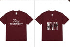 True Testimony Youth T-shirt (M) 8-10 Never Give up