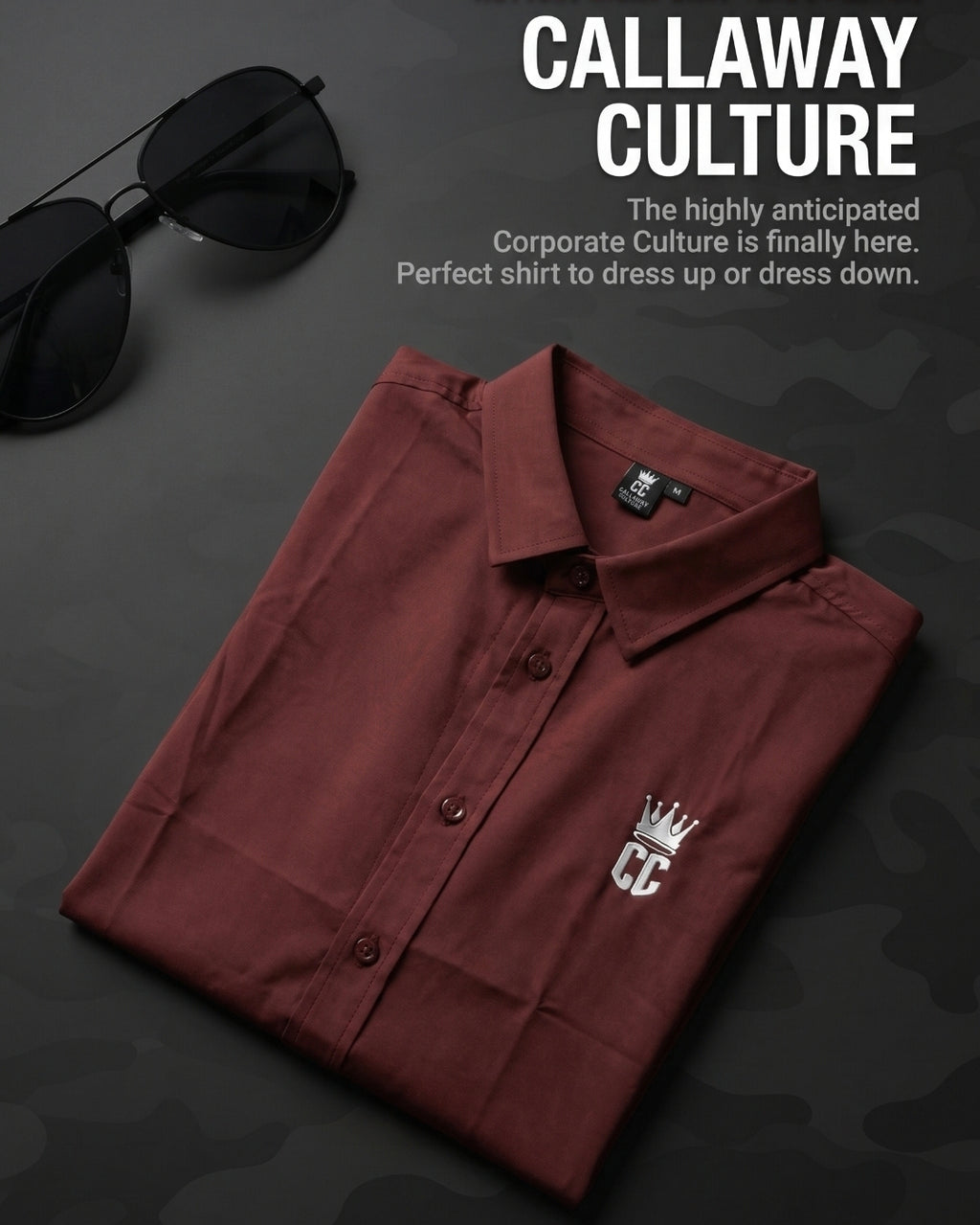 Corporate Culture Maroon Button Up - New Release