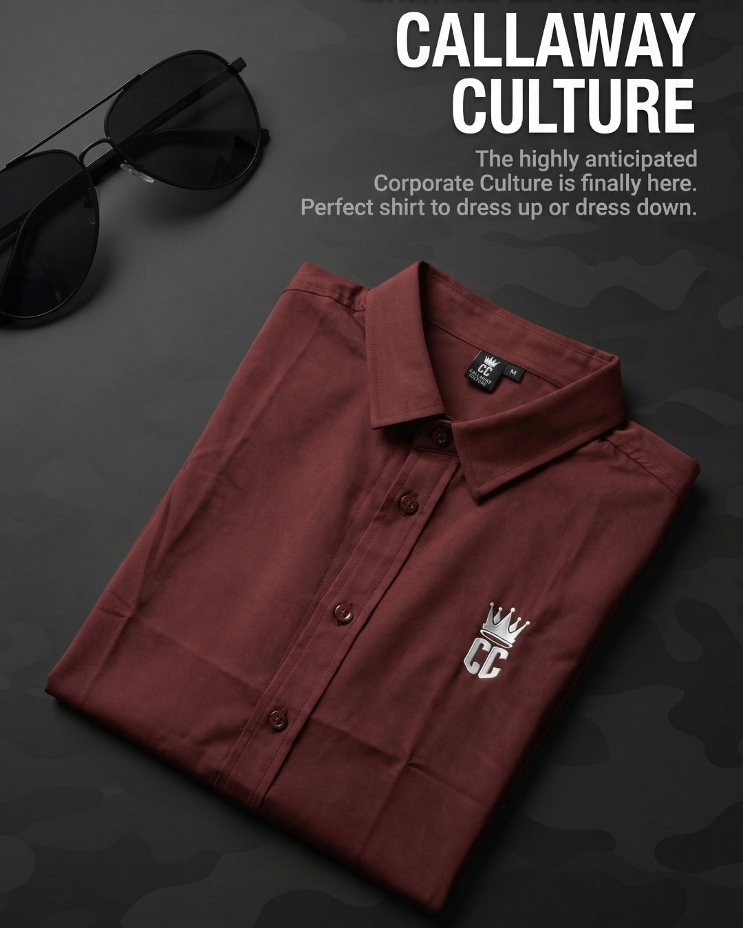 Corporate Culture Maroon Button Up - New Release