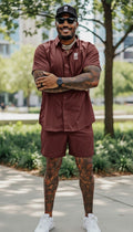 Corporate Culture Maroon Button Up - New Release