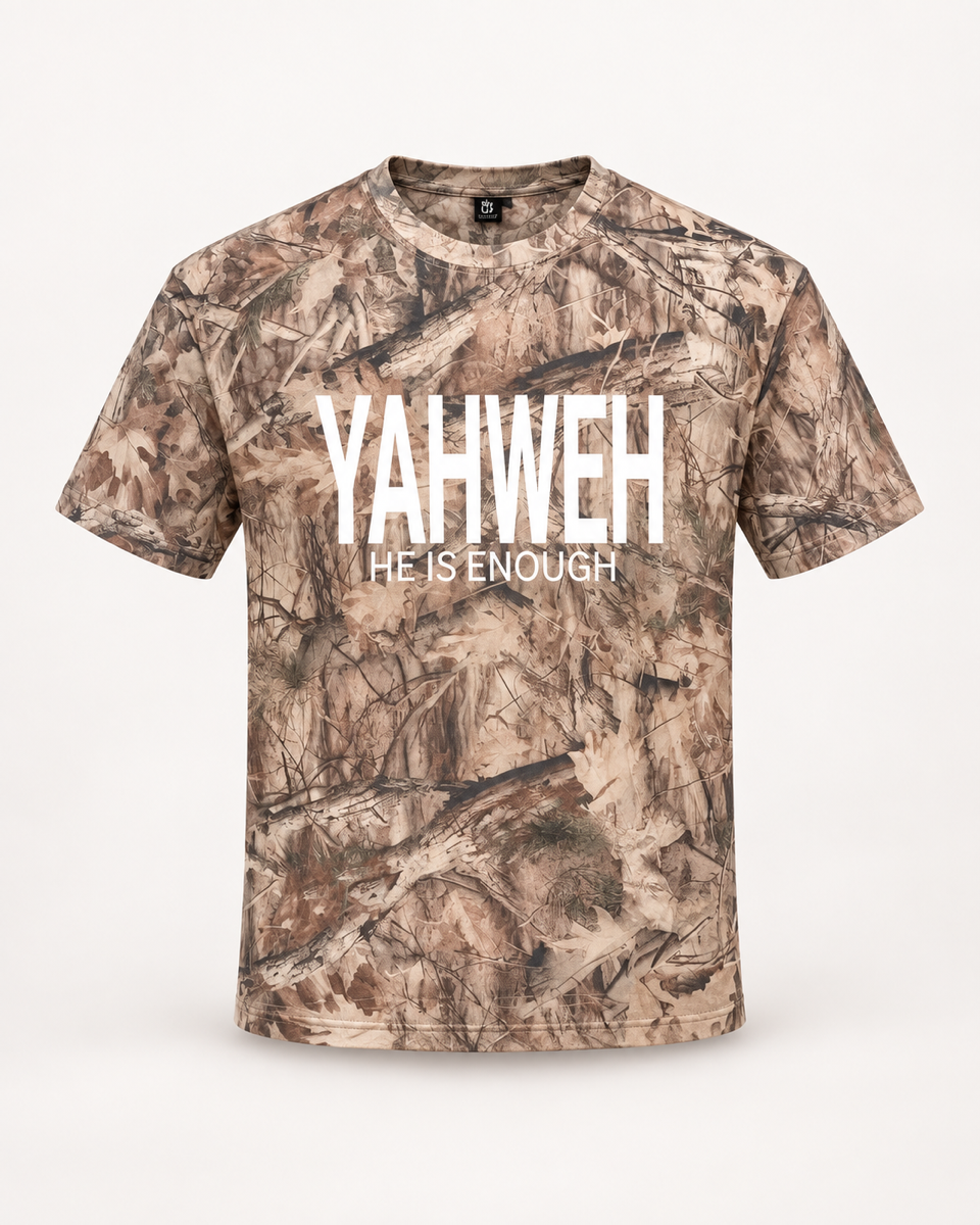 Unisex Yahweh Never Give Up T-Shirt - Camo