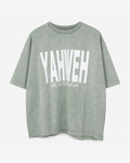 Sage Green - Yahweh He Is Enough Oversized T-Shirt - Front