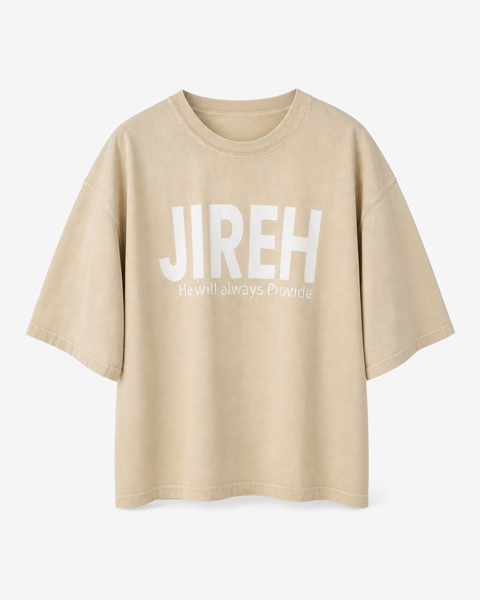 Unisex True Testimony - Jireh Washed Oversized Tee - Black