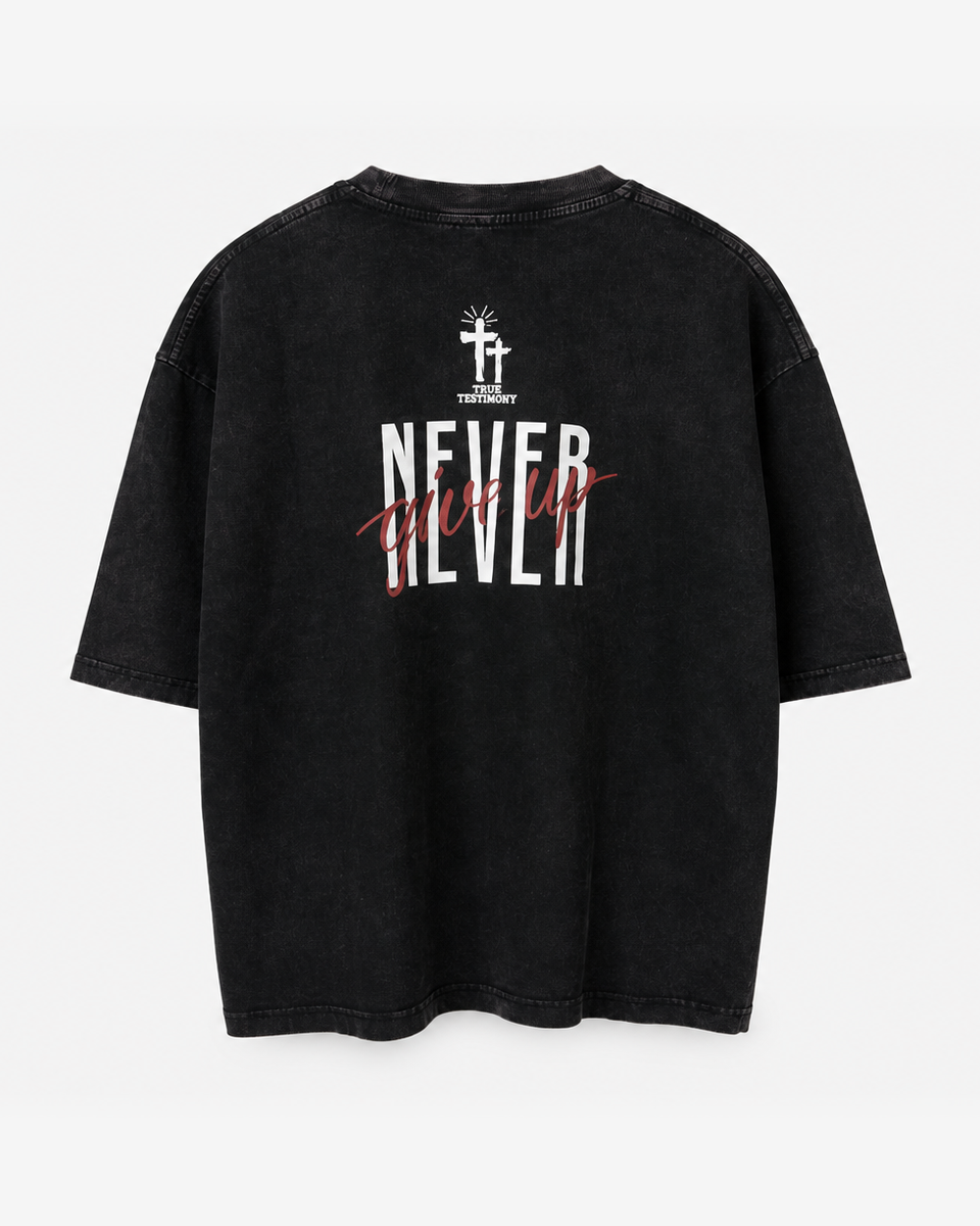 Unisex True Testimony - Jireh Washed Oversized Tee - Black