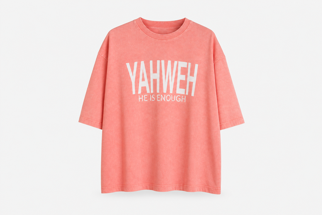 True Testimony - YAHWEH - HE IS ENOUGH Oversized T-Shirt - Sky Blue