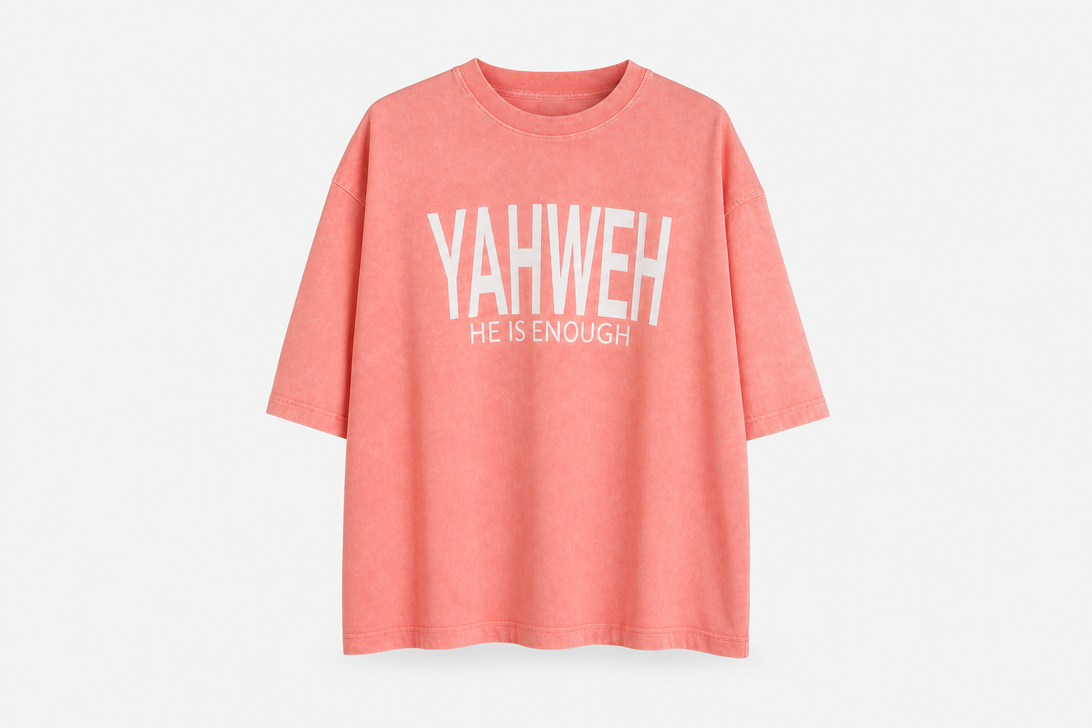 True Testimony - YAHWEH - HE IS ENOUGH Oversized T-Shirt - Pink