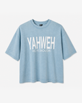 True Testimony - YAHWEH - HE IS ENOUGH Oversized T-Shirt - Sky Blue