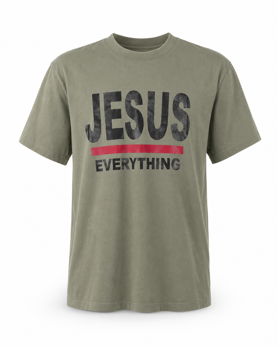 Jesus Over Everything T-shirt - Military Green