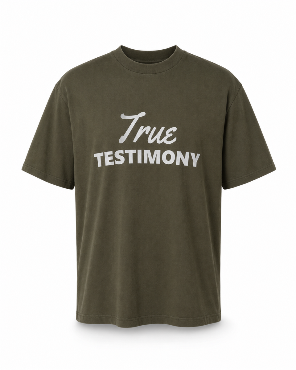 True Testimony - God is Bigger Tee - Military Green