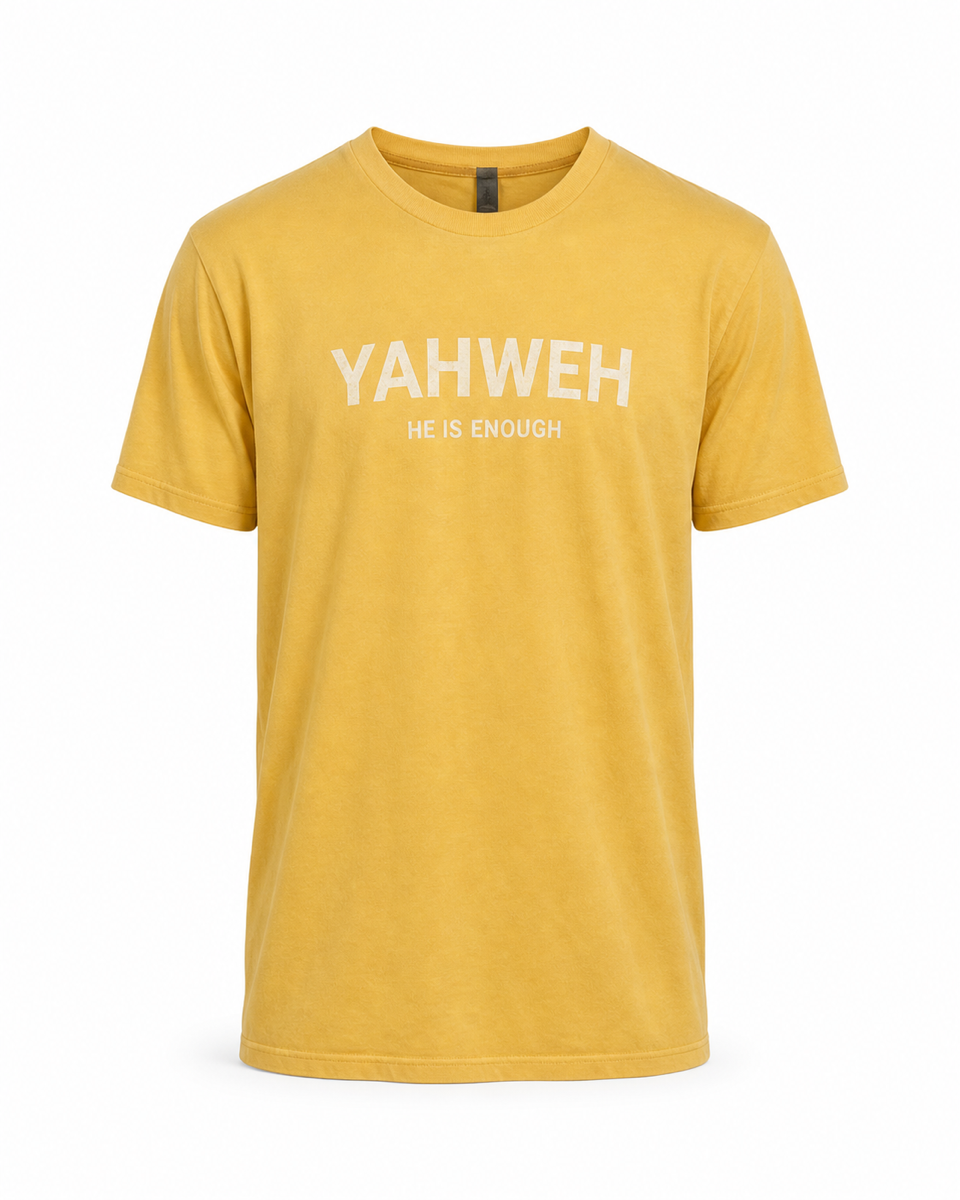 Heather Mustard - True Testimony Yahweh Never Give Up T-Shirt - Front