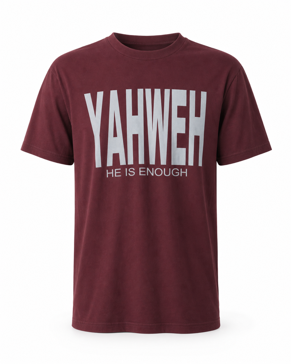 Yahweh Never Give Up T-Shirt - Burgundy