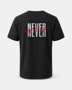 Black - True Testimony Yahweh Never Give Up T-Shirt - Back