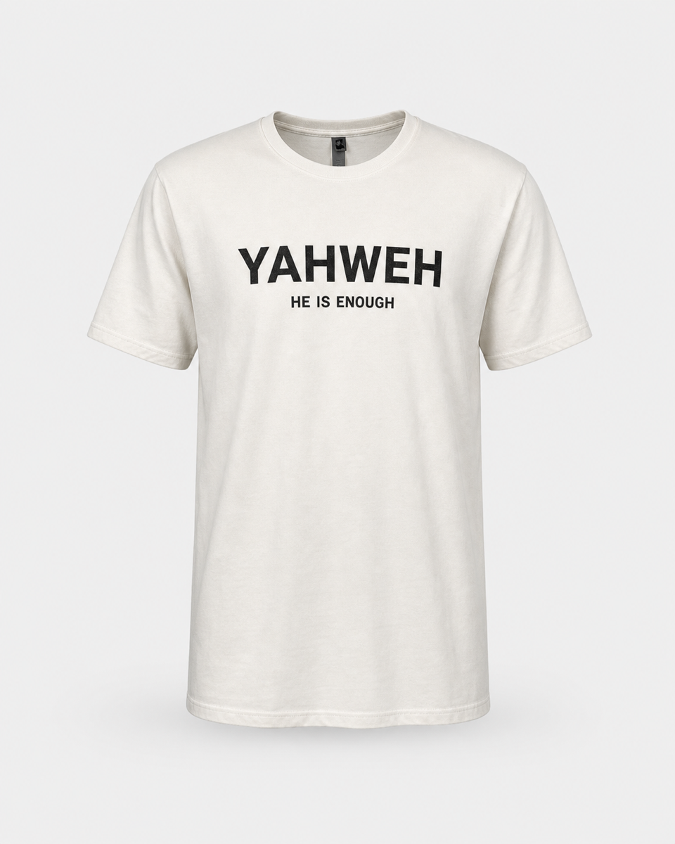 White - True Testimony Yahweh Never Give Up T-Shirt - Front