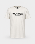White - True Testimony Yahweh Never Give Up T-Shirt - Front