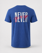 Blue - True Testimony Yahweh Never Give Up T-Shirt - Back