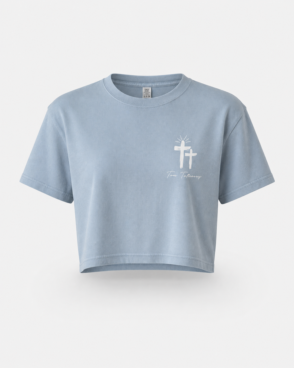 Steel Blue - Front - True Testimony Joy Women's Crop Top