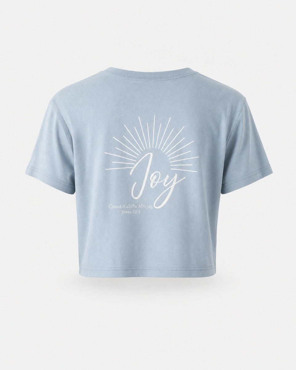 Steel Blue - Back - True Testimony Joy Women's Crop Top