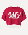 Red - Yahweh Never Give Up Super-Cropped T-Shirt - Front