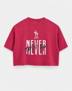 Red - Yahweh Never Give Up Super-Cropped T-Shirt - Back