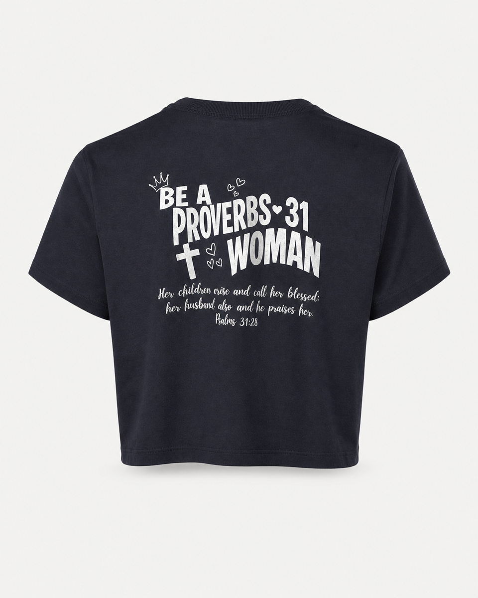True Testimony Psalm 31:28 Cropped T-Shirt - Navy