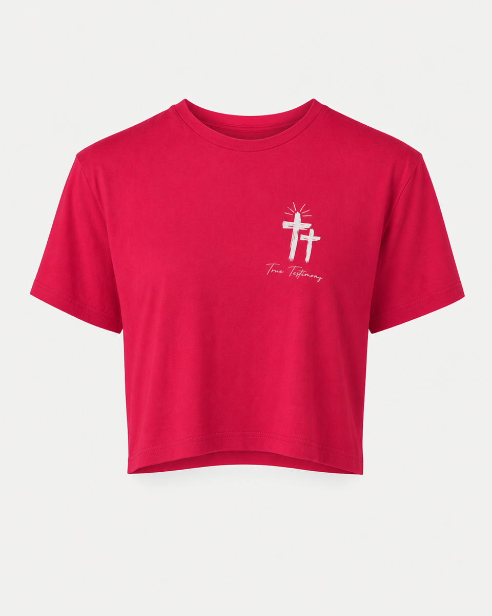 Red - Front - True Testimony Trust in the Lord Women's Crop Top