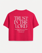 Red - Back - True Testimony Trust in the Lord Women's Crop Top