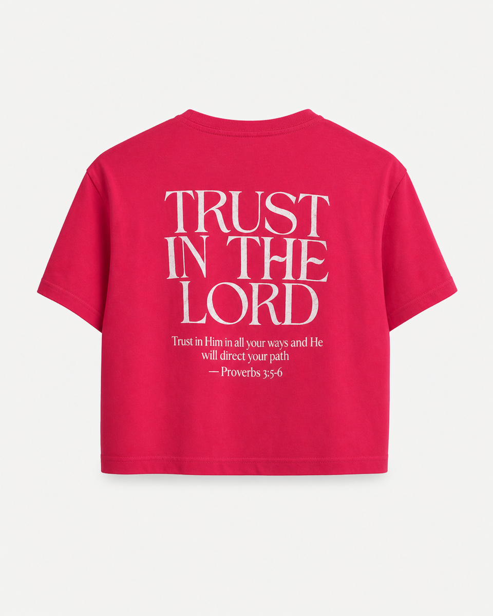 Red - Back - True Testimony Trust in the Lord Women's Crop Top