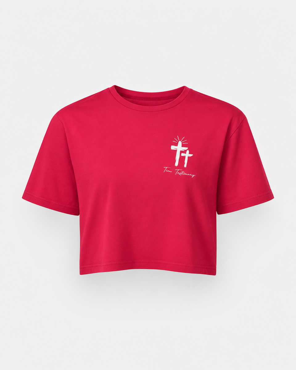 Red - Front - True Testimony Fearfully & Wonderfully Made Women's Crop Top