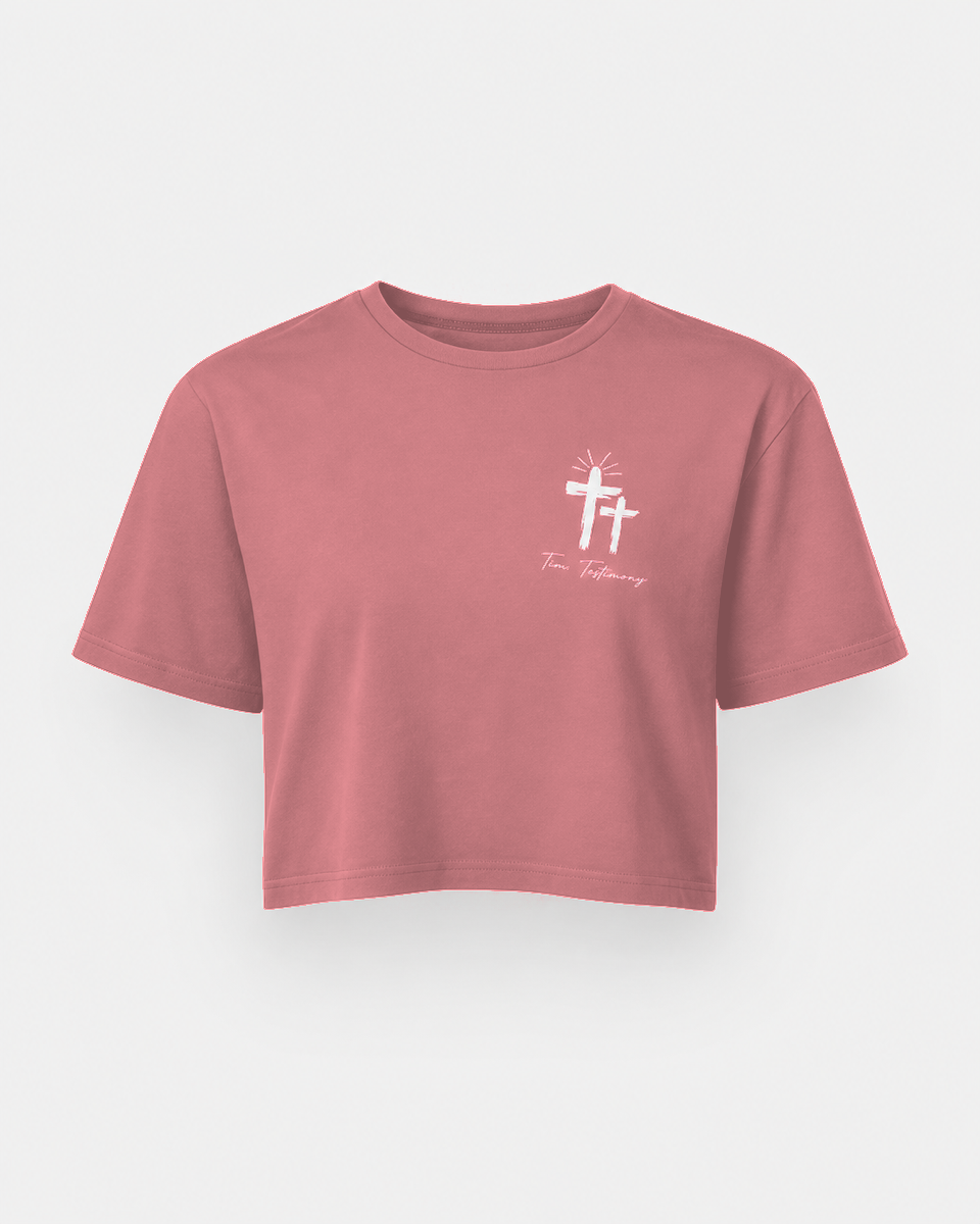 Pink - Front - True Testimony Fearfully & Wonderfully Made Women's Crop Top