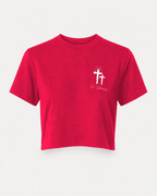 Red - Front - True Testimony God is Good Women's Cropped T-Shirt