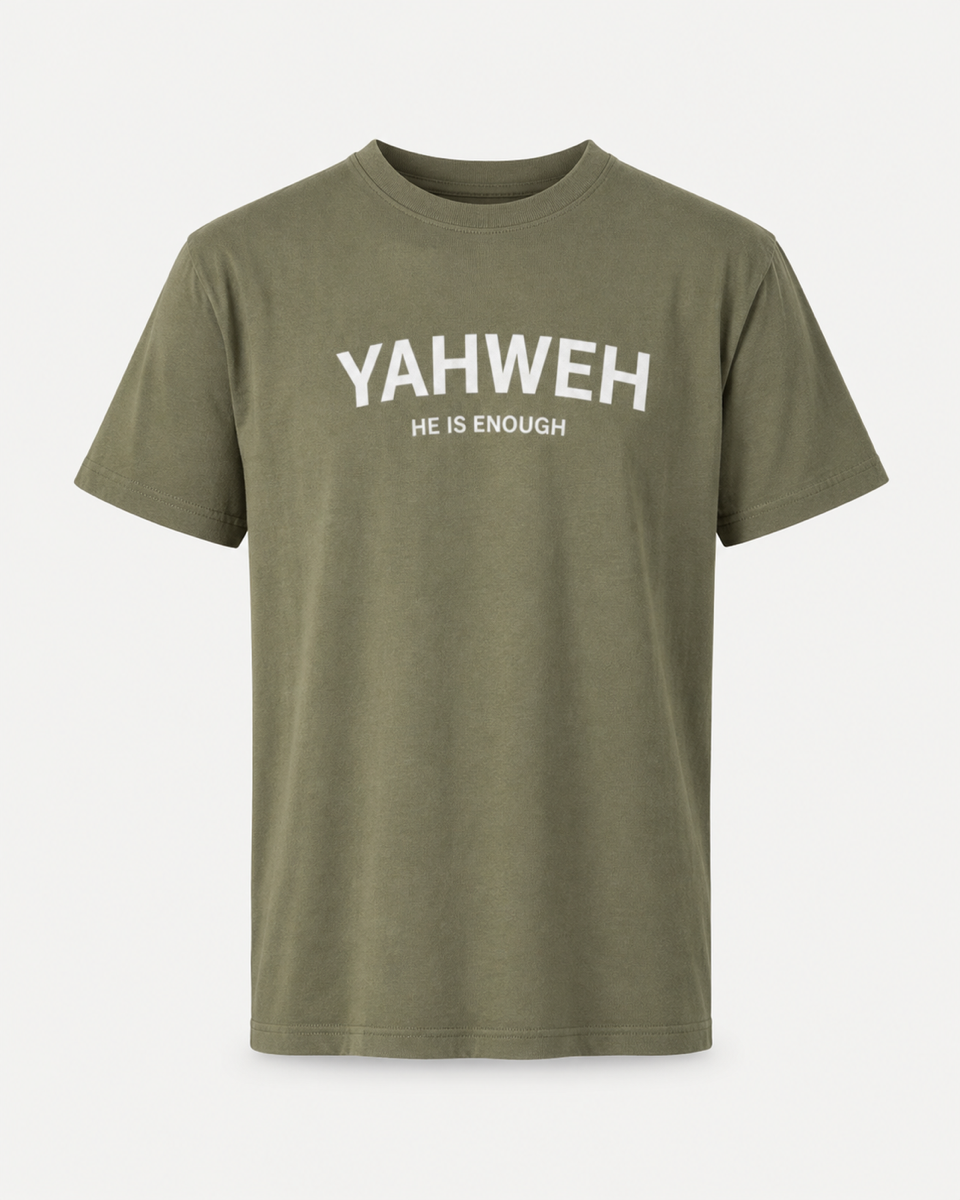 Sage Green - True Testimony Yahweh Never Give Up T-Shirt - Front