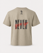 Tan - True Testimony Never Give Up Youth T-Shirt - Back