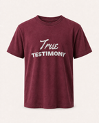 Burgundy - True Testimony Never Give Up Youth T-Shirt - Front