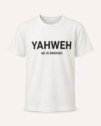 White - True Testimony Yahweh Never Give Up Youth T-Shirt - Front