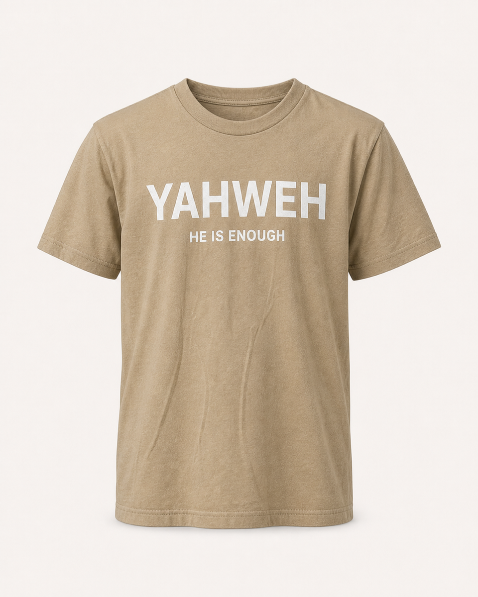 Tan - True Testimony Yahweh Never Give Up Youth T-Shirt - Front