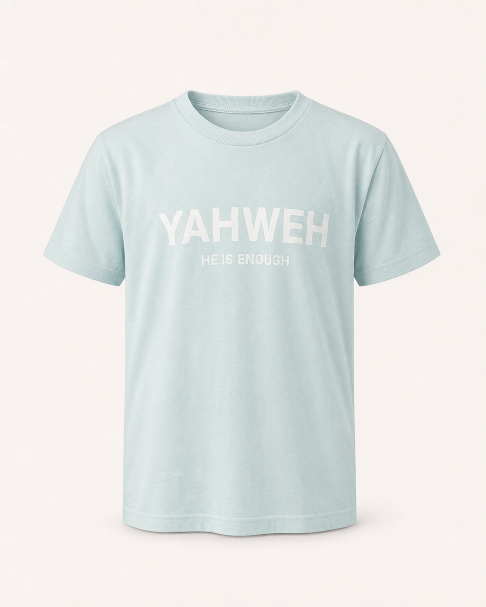 Sky Blue - True Testimony Yahweh Never Give Up Youth T-Shirt - Front